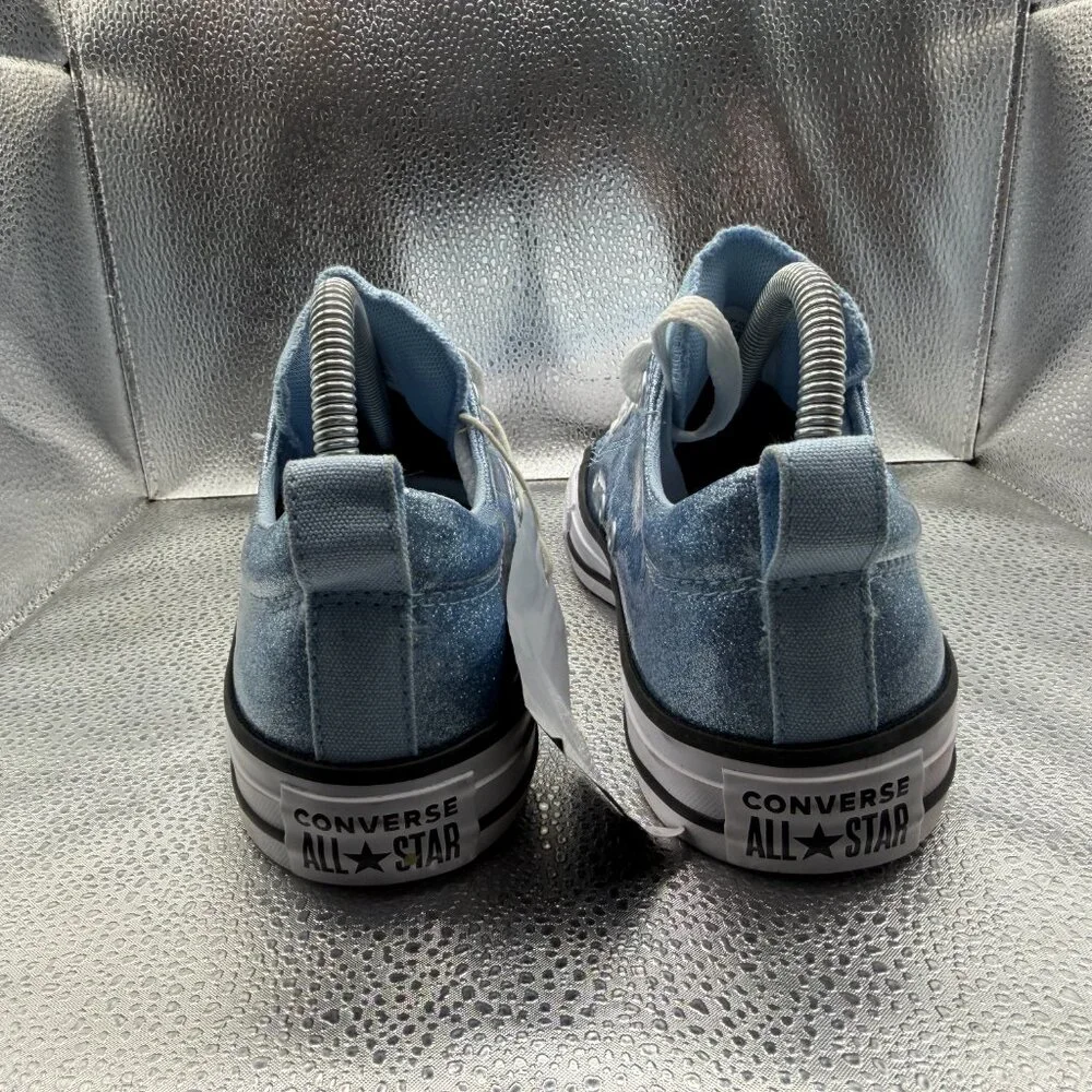 Size 6 Converse Chuck Taylor All Star Madison Glitter Blue Kids Sneakers A13157C
